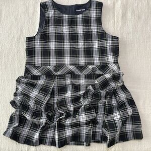 Lands' End‎ Kids 10+ Plaid Jumper Dress School Uniform Blue White Green Yellow